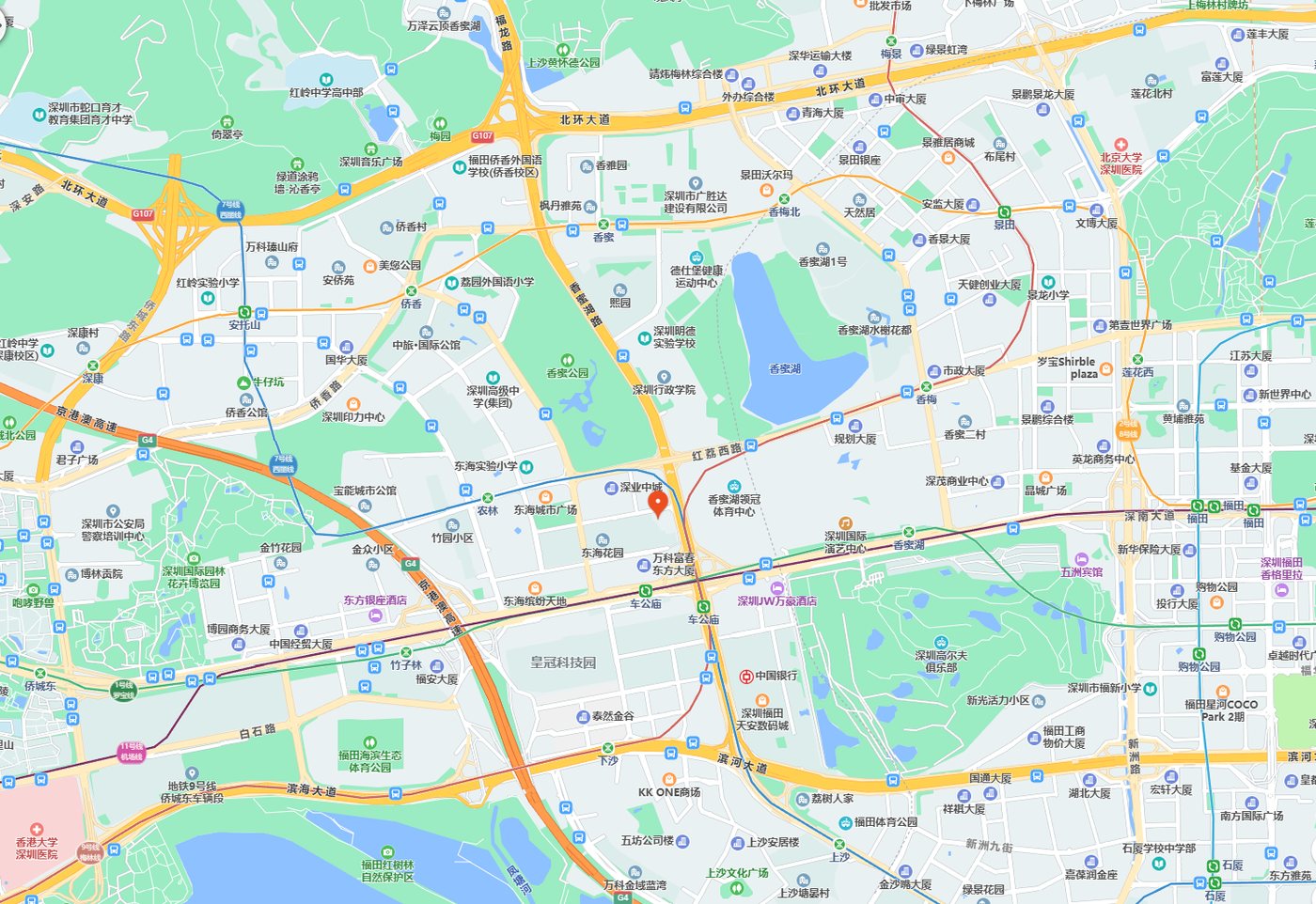 度·西服礼服定制（深圳旗舰店）位置示意图：深圳市福田区车公庙泰然科技园 213 栋 CD 区 508
