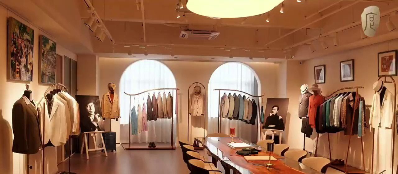 Arched-window showroom of 度·BESPOKE, warm wood and light